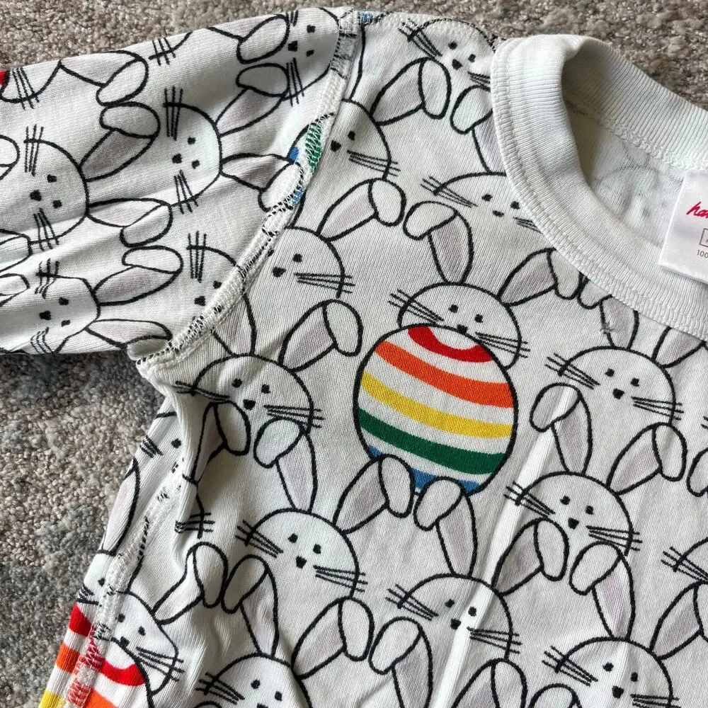 Hanna Andersson Easter Bunny Rainbow Egg Short John PJs 130 cm 8